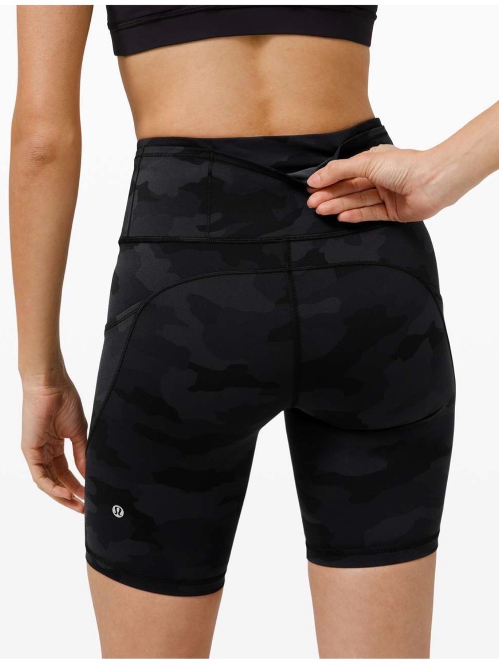 lululemon athletica High-Rise Black Camo Bike Shorts